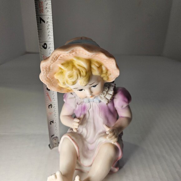 Vintage 1950s Piano Baby by Arnart 5th Ave Blonde Baby Pink Bonnet & Dress - Picture 5 of 7